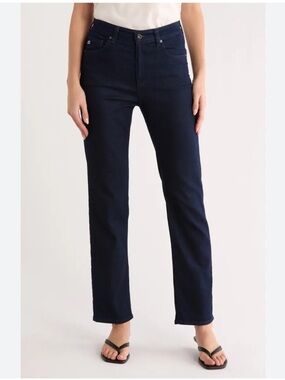 AG Saige High-Rise Straight Jeans Size 24 Space Rinse (Indigo) NWT